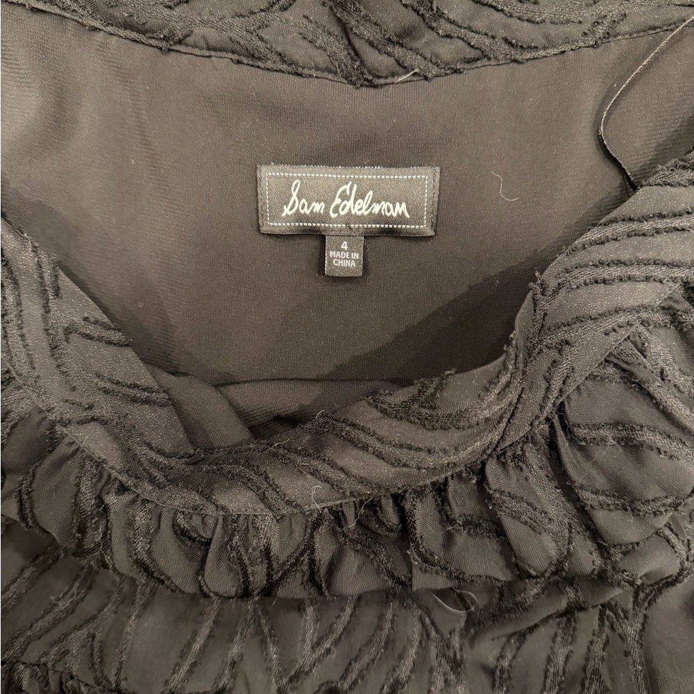 Sam Edelman Black Textured Tiered Maxi with Tie Off Shoulder Straps - Picture 3 of 4